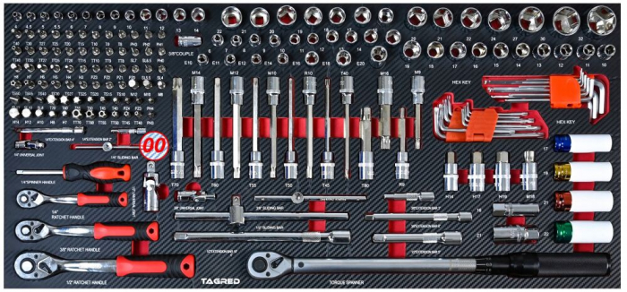 Dulap scule profesional atelier 12 sertare XXL echipat 541 piese (TA196) [11]