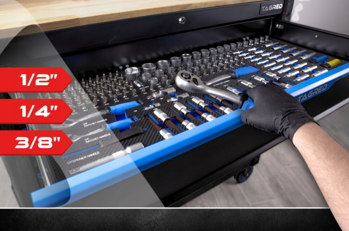 Dulap scule profesional atelier 12 sertare XXL echipat 713 piese (TA192) [13]