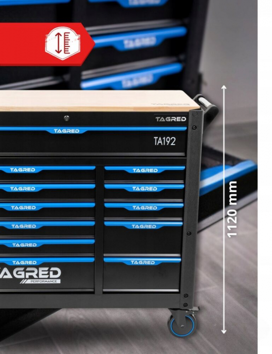 Dulap scule profesional atelier 12 sertare XXL echipat 713 piese (TA192) [12]