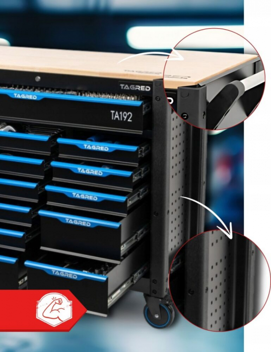 Dulap scule profesional atelier 12 sertare XXL echipat 713 piese (TA192) [14]