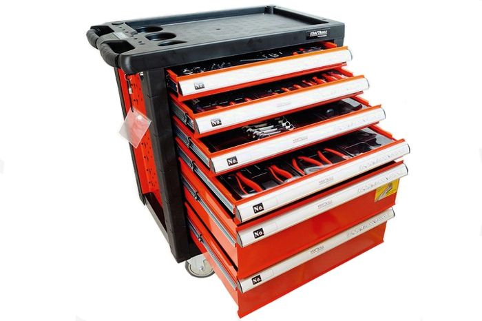 Dulap scule profesional atelier pe roti 6 sertare  263 piese (KD361) [14]