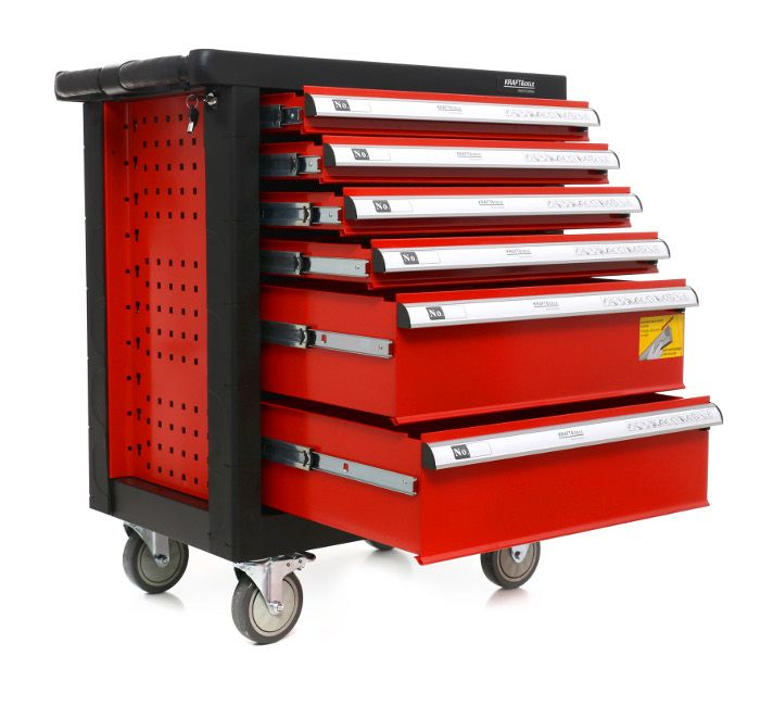Dulap scule profesional atelier pe roti 6 sertare  263 piese (KD361) [1]