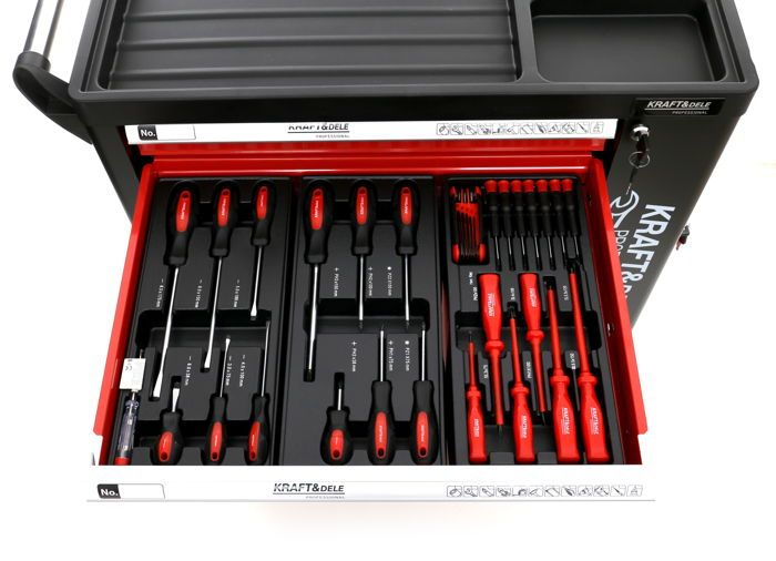 Dulap scule profesional atelier pe roti 6 sertare  263 piese (KD362) [10]
