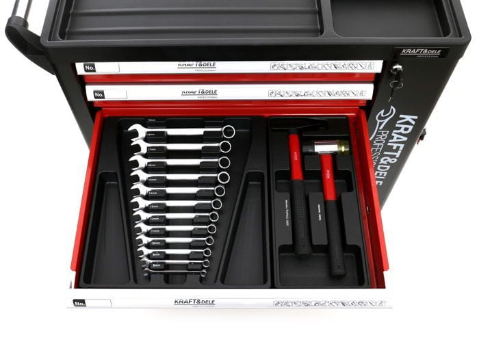 Dulap scule profesional atelier pe roti 6 sertare  263 piese (KD362) [9]