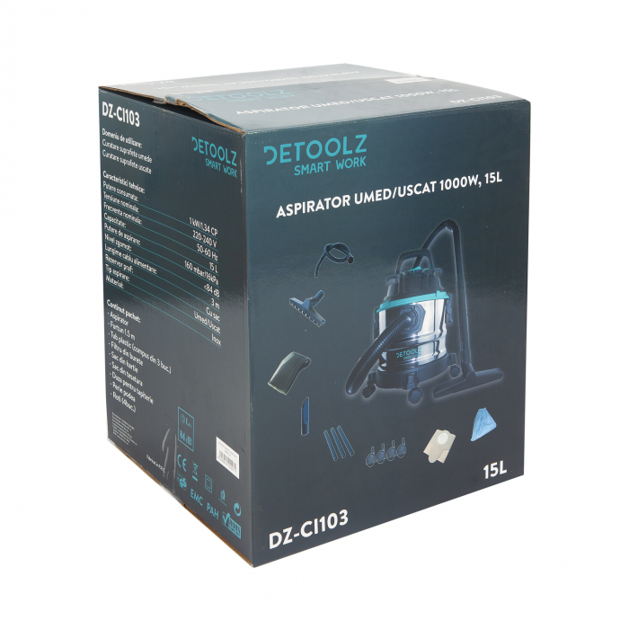 Aspirator umed uscat 1000W 15L cu accesorii (DZ-CI103) [3]