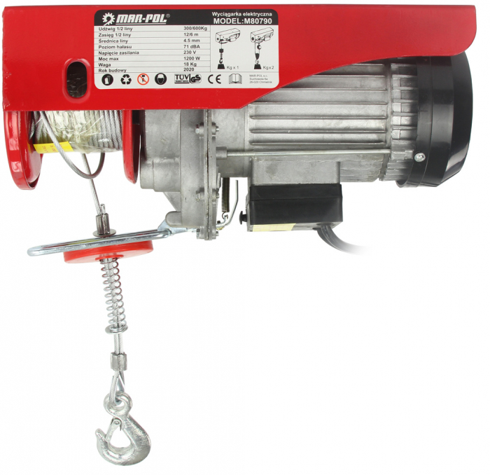 Electropalan troliu electric macara 600kg 1200W (M80790) [2]