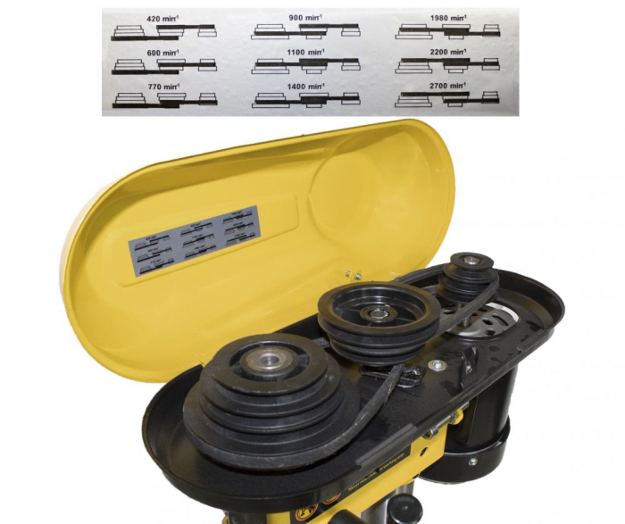 Aparat, masina de gaurit, bormasina fixa 550W 16mm 9 viteze de banc coloana verticala (PC8594) [4]