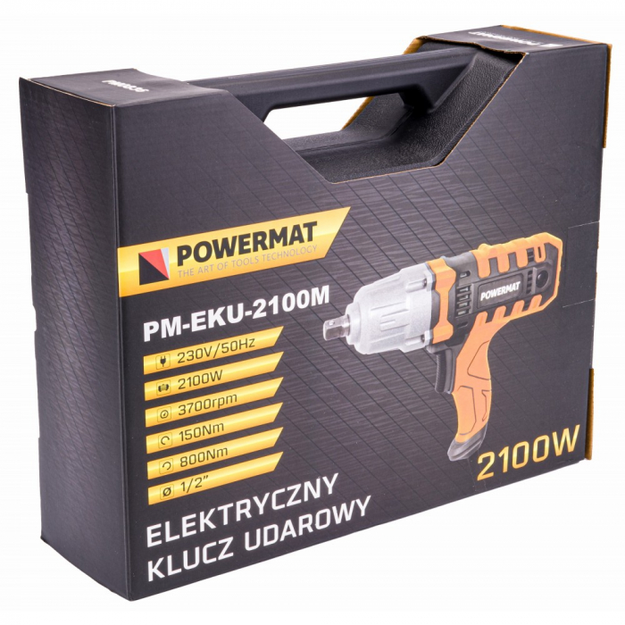Pistol cheie masina cu impact electric 2100W 800Nm, insurubat desfacut + chei 17,19,21,22mm (PM0836) [3]
