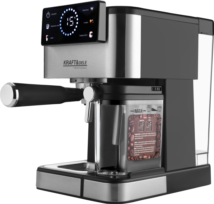 Espressor manual 1500W 20 bar cu PID afisaj LCD si spumare lapte (KD4292) [8]