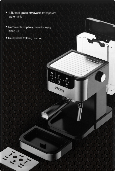 Espressor manual 1500W 20 bar cu PID si spumare lapte (KD4291) [17]