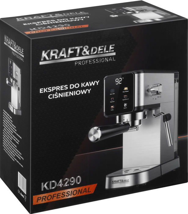 Espressor manual 20 bar 1500W cu panou tactil si afisaj LED pentru espresso cappuccino si latte (KD4290) [17]