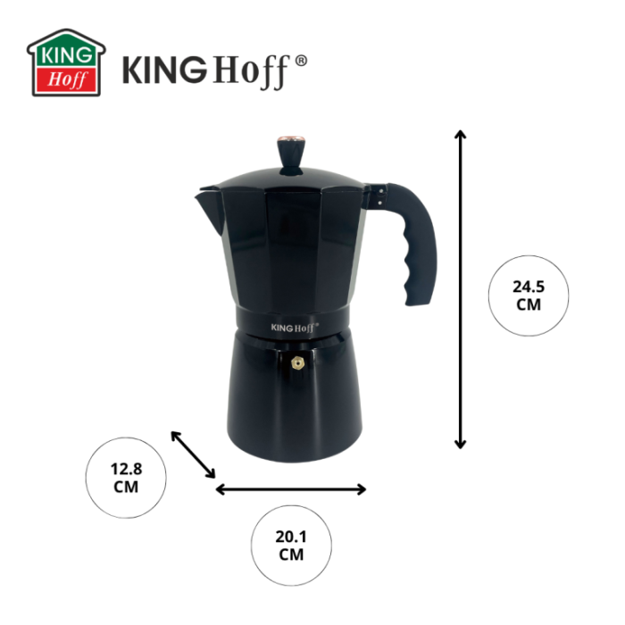 Espressor moka aluminiu negru, 12 cesti (KH-1885) [2]