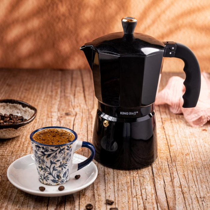 Espressor moka aluminiu negru, 9 cesti (KH-1884) [9]