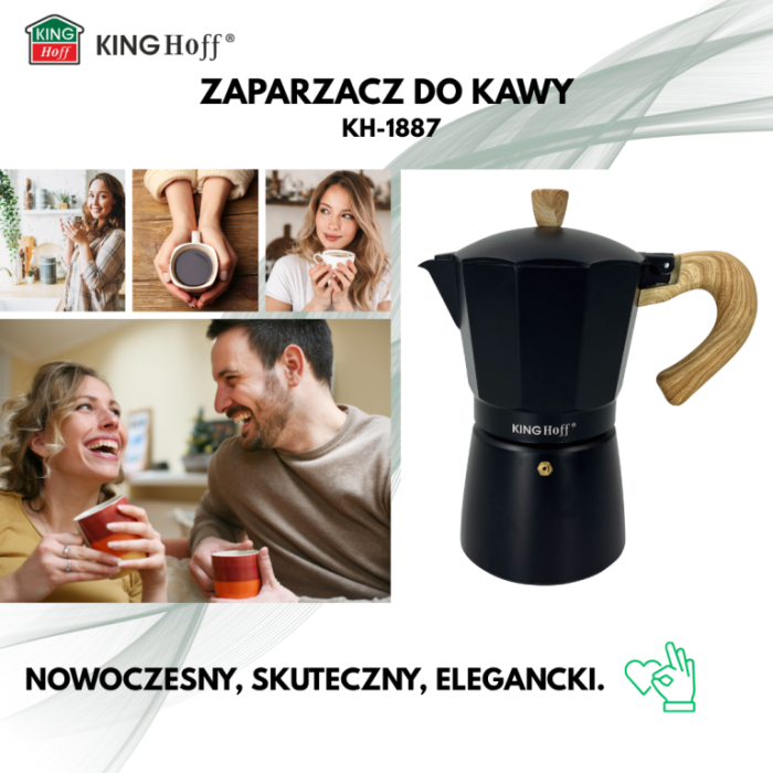 Espressor moka din aluminiu, capacitate 9 cesti (KH-1887) [7]