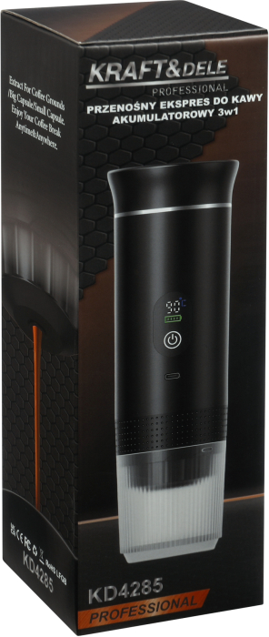 Espressor portabil 3in1 20bar 125W afisaj LED USB pentru cafea macinata si capsule (KD4285) [2]