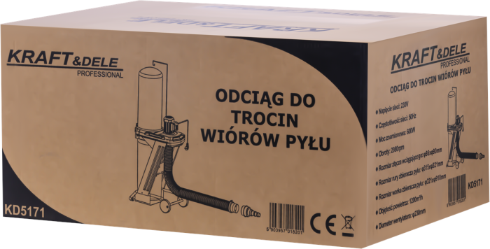 Extractor exhaustor de rumegus praf 600W 75L furtun 2m (KD5171) [18]