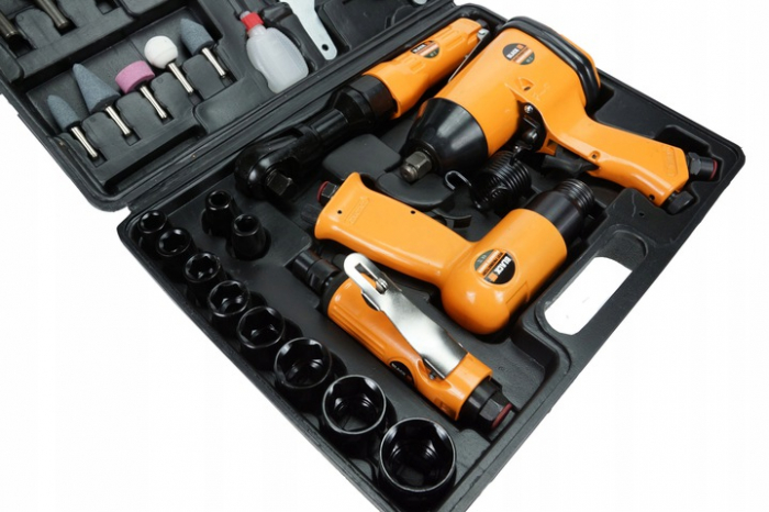 Trusa set scule pneumatice 33 piese aer comprimat, pistol clichet impact polizor drept ciocan (12206) [8]