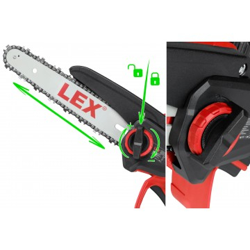 Ferastrau cu lant cu acumulator pentru crengi 21v 2ah ghidaj 8 inch 20cm cu accesorii si valiza (LXCD2B-21V) [8]