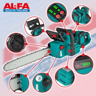 Ferastrau cu lant pe acumulator 16" 36V, include 2 acumulatori 4.0Ah si incarcator (ALCCS16-36V) [2]