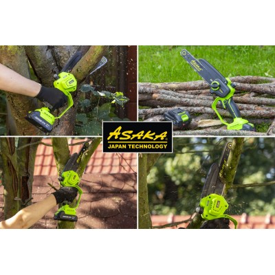 Ferastrau cu lant pe acumulator 21V 3.0Ah pentru crengi, sina 8" 20 cm (ASCD2B-21V) [17]