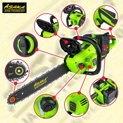 Ferastrau cu lant pe acumulator Asaka 16" 42V, include 2 acumulatori, 2 lanturi, 2 sine (ASCCS16-42V) [3]