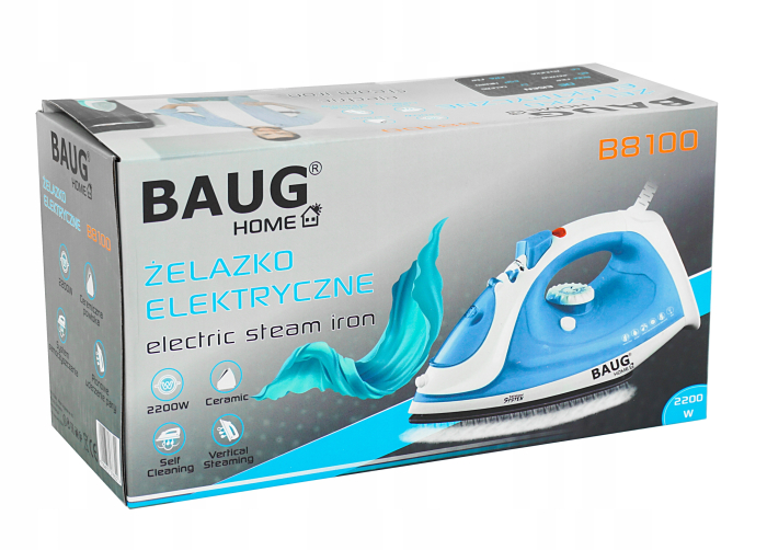 Fier calcat 2200W abur autocuratare talpa otel inoxidabil 22.5x12cm (B8100) [15]