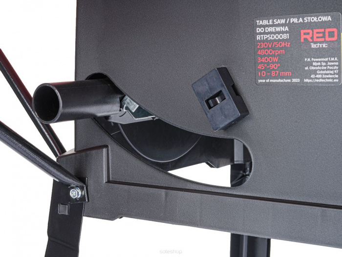 Fierastrau circular lemn cu masa 3400W inclinare reglabila unghi stationar banc (RTPSD0081) [14]