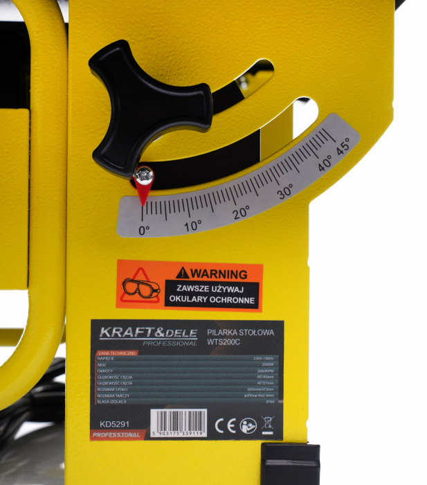 Fierastrau circular lemn de masa 2000W inclinare reglabila unghi stationar banc (KD5291) [8]