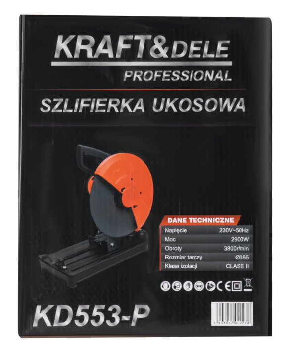 Fierastrau debitat metale 2900w disc 355mm, circular, debitator stationar cu masa si menghina reglaj unghi (KD553-P) [14]