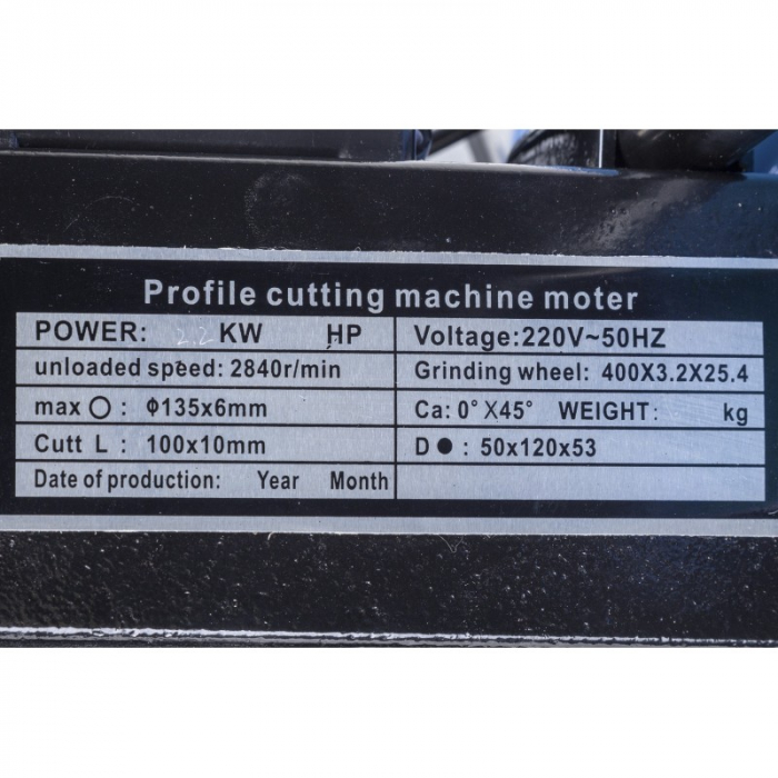 Fierastrau debitat metale profesional disc 405mm pe curea debitator menghina reglaj unghi (ALCM35230V) [4]