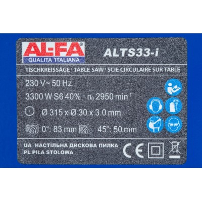 Fierastrau electric circular cu masa 3300 W lemn cu disc de 315 mm (ALTS33-i) [20]