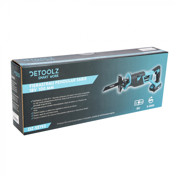 Fierastrau pendular tip sabie 18V 100mm 2 baterii acumulator (DZ-SE193+) [5]