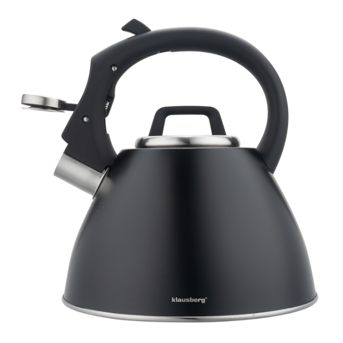 Fierbator apa 2.5L din inox negru mat cu fluier si maner soft touch pentru toate plitele (KB-7952) [7]