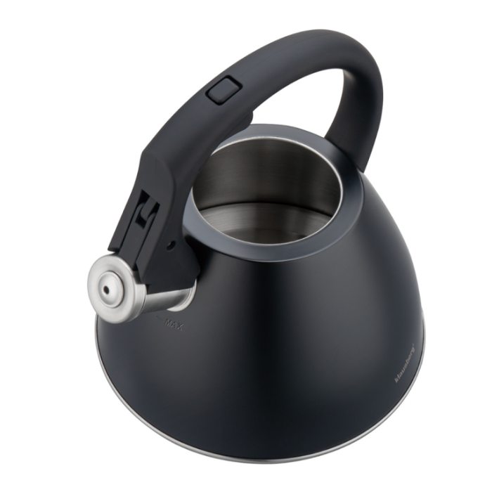 Fierbator apa 2.5L din inox negru mat cu fluier si maner soft touch pentru toate plitele (KB-7952) [8]
