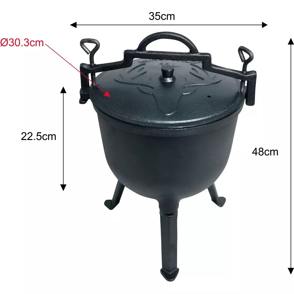 Cazan, ceaun, fierbator din fonta, capacitate 10 l (KH-2233) [2]
