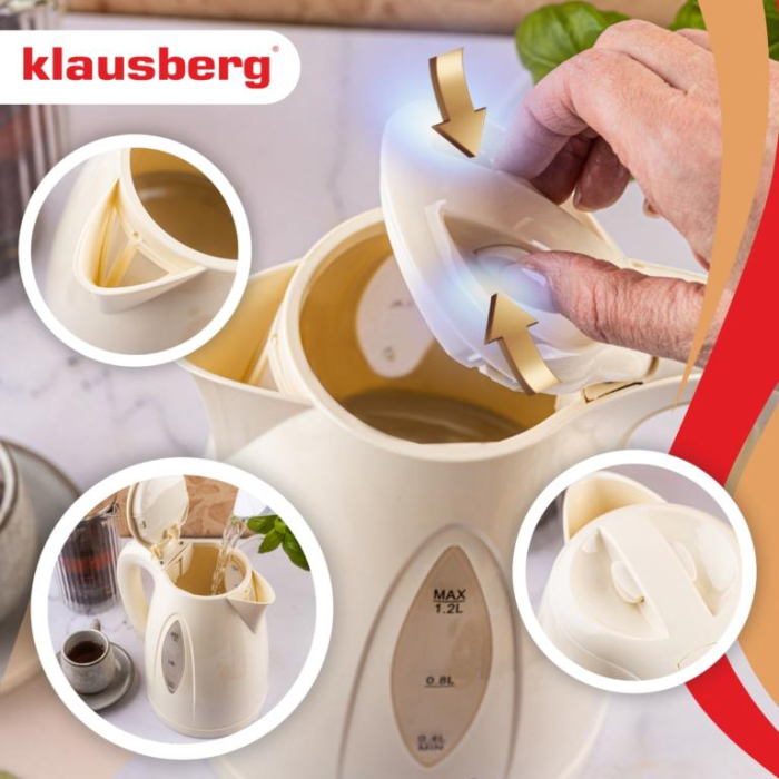 Fierbator electric 1.2 l crem cu led si fierbere rapida (KB-9002) [11]