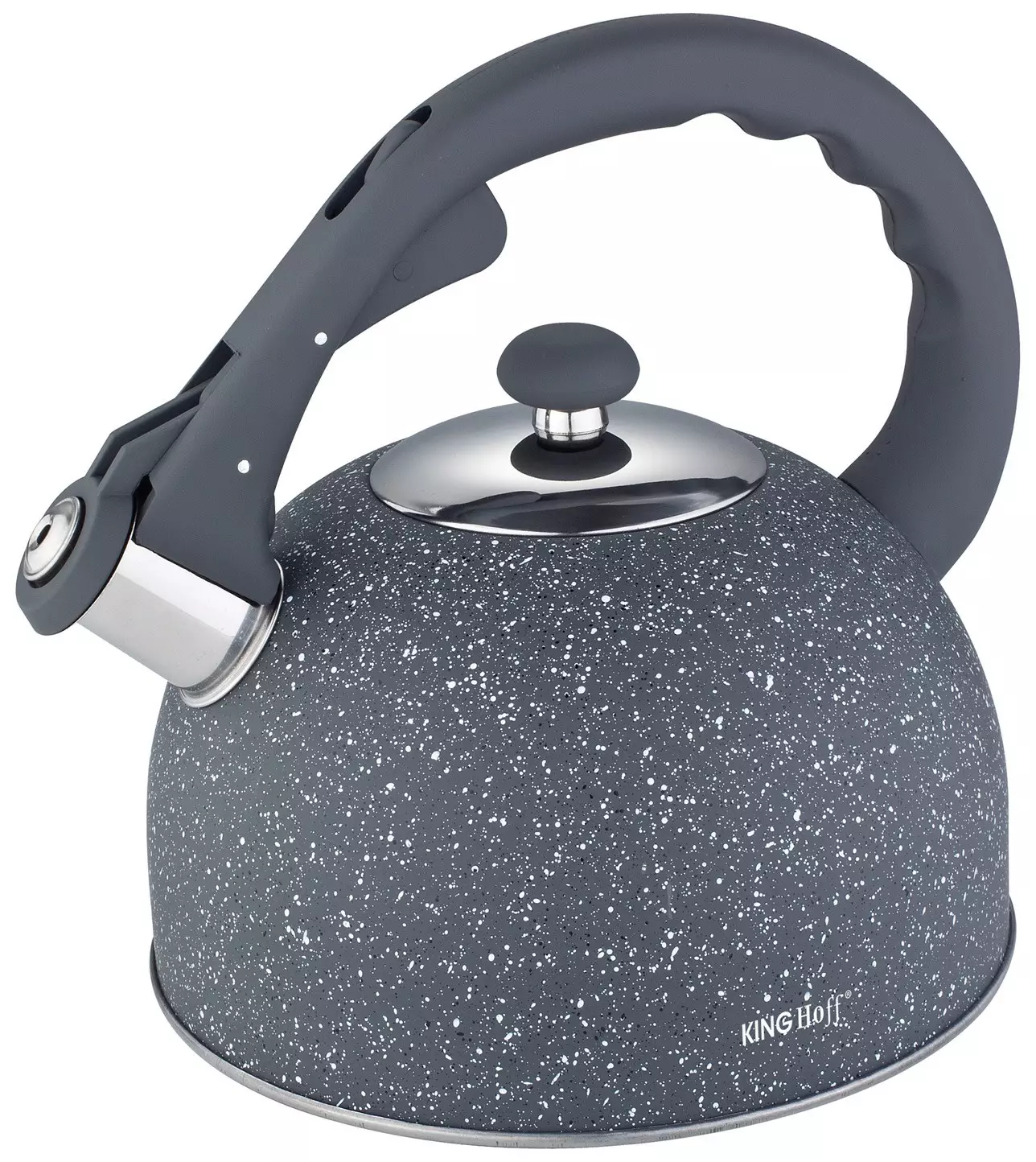 Fierbator manual cu fluier din otel, finisaj marmura gri, capacitate 2.6 l (KH-1408) [4]