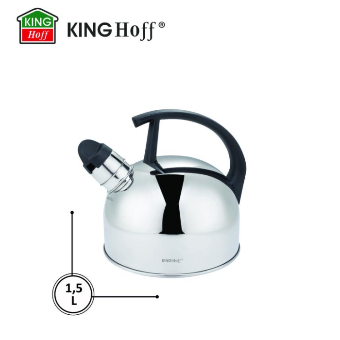 Fierbator manual cu fluier, otel inoxidabil, culoare argintiu, capacitate 1.5 l (KH-1896) [2]