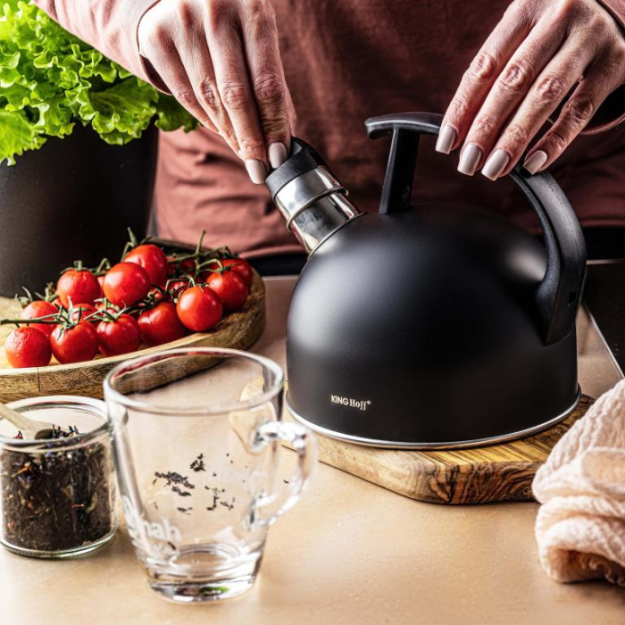 Fierbator manual cu fluier, otel inoxidabil, culoare negru mat, capacitate 1.5 l (KH-1897) [8]