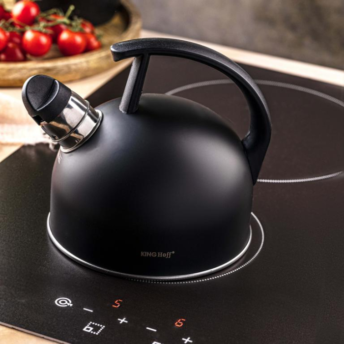 Fierbator manual cu fluier, otel inoxidabil, culoare negru mat, capacitate 1.5 l (KH-1897) [13]