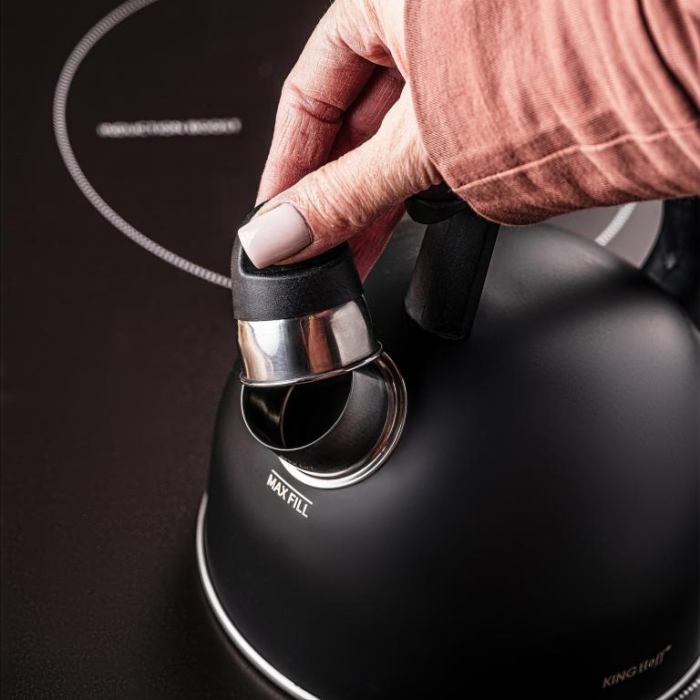 Fierbator manual cu fluier, otel inoxidabil, culoare negru mat, capacitate 1.5 l (KH-1897) [9]