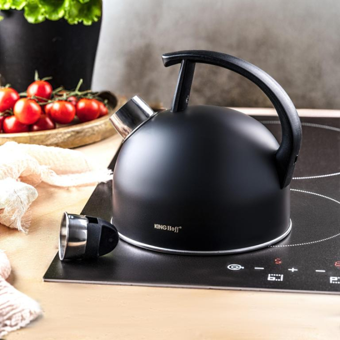 Fierbator manual cu fluier, otel inoxidabil, culoare negru mat, capacitate 1.5 l (KH-1897) [15]