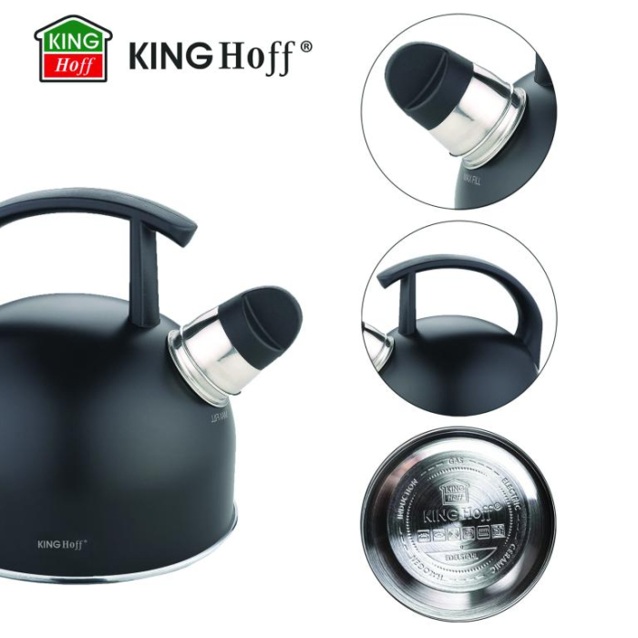 Fierbator manual cu fluier, otel inoxidabil, culoare negru mat, capacitate 1.5 l (KH-1897) [3]