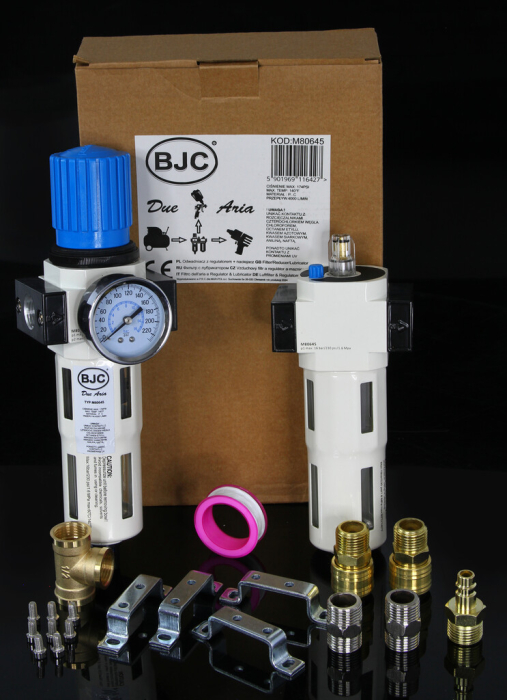 Filtru regulator cu ungator pentru aer comprimat 1/2", separator apa si ulei (M80645) [5]