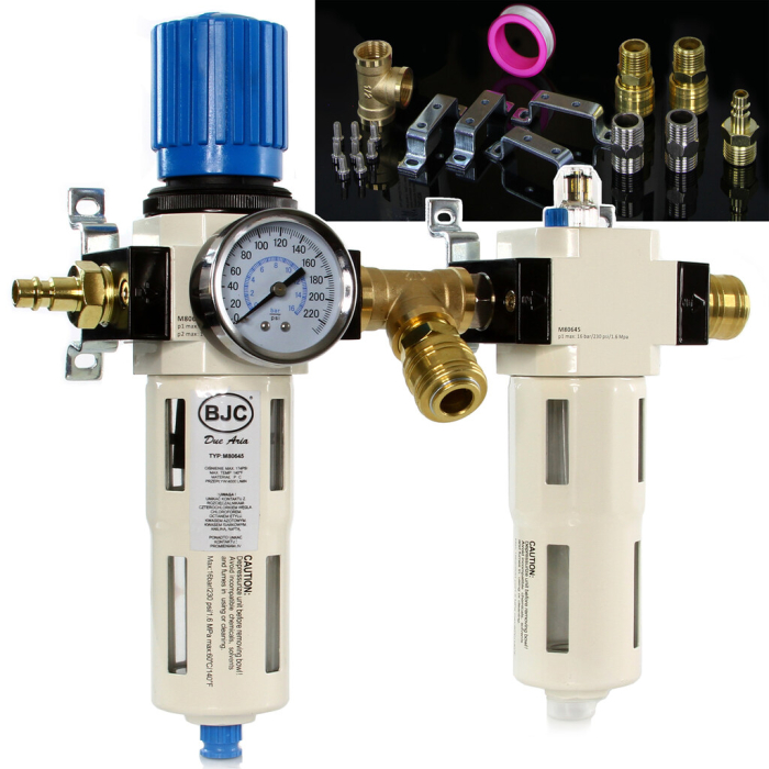 Filtru regulator cu ungator pentru aer comprimat 1/2", separator apa si ulei (M80645) [15]
