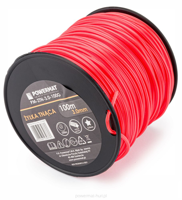 Fir de taiere pentru motocoasa 3,0 mm x 100 m, profil stea, profesional, pentru iarba si buruieni PM0979 (PM-ZTN-3.0-100G) [3]