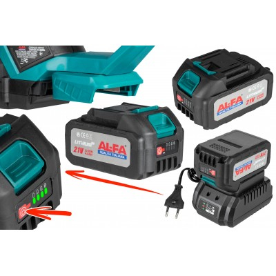 Foarfeca de gard viu pe acumulator 21V 4.0Ah, lungime 450 mm (ALCHT21V-4AH) [3]