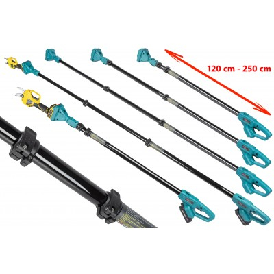 Foarfeca de gradina cu acumulator 21V si brat telescopic 250 cm, 2 acumulatori, diametru de taiere 30 mm, valiza transport (ASCES-21V+ALHP250) [8]