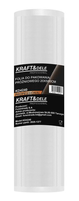 Folie pentru ambalare in vid 20 cm x 5 m, gofrata (KD4240) [10]