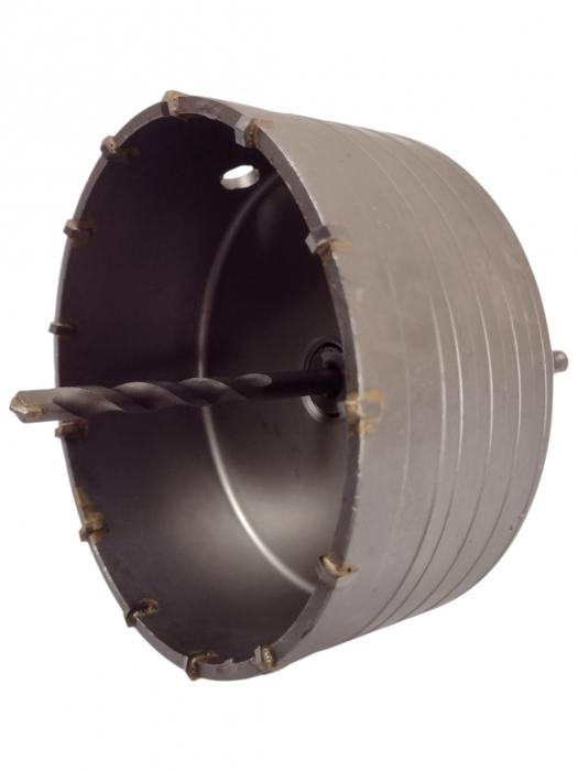 Freza carota vidia beton 130mm cu burghiu si prelungitor SDS (S0562) [1]